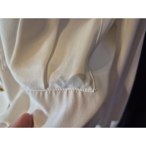 New Frame Black Piped Double Pocket White Silk Shirt XS - Picture 5 of 9